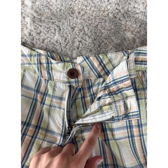 Paradise Shores Size 12 Flat Front Plaid Shorts Colorful Button Zip Casual - Picture 7 of 10